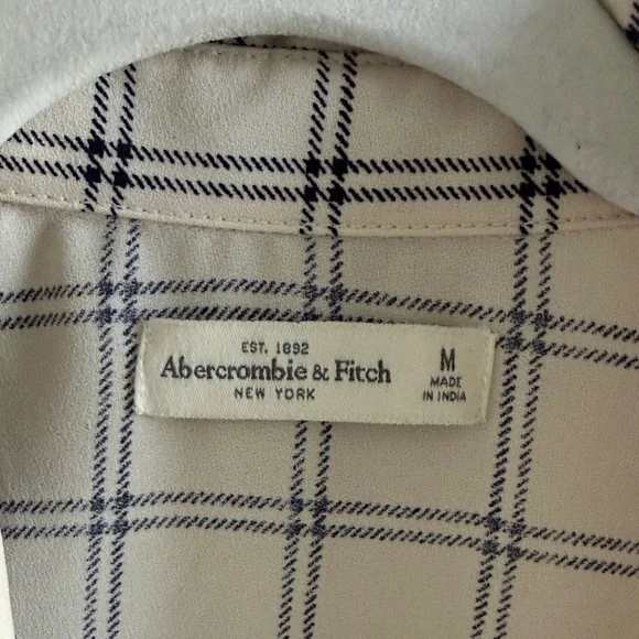 Abercrombie & Fitch Cream and Black Plaid dress - Picture 2 of 5